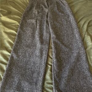 H&M Wide Leg Knit Pants in Charcoal Gray